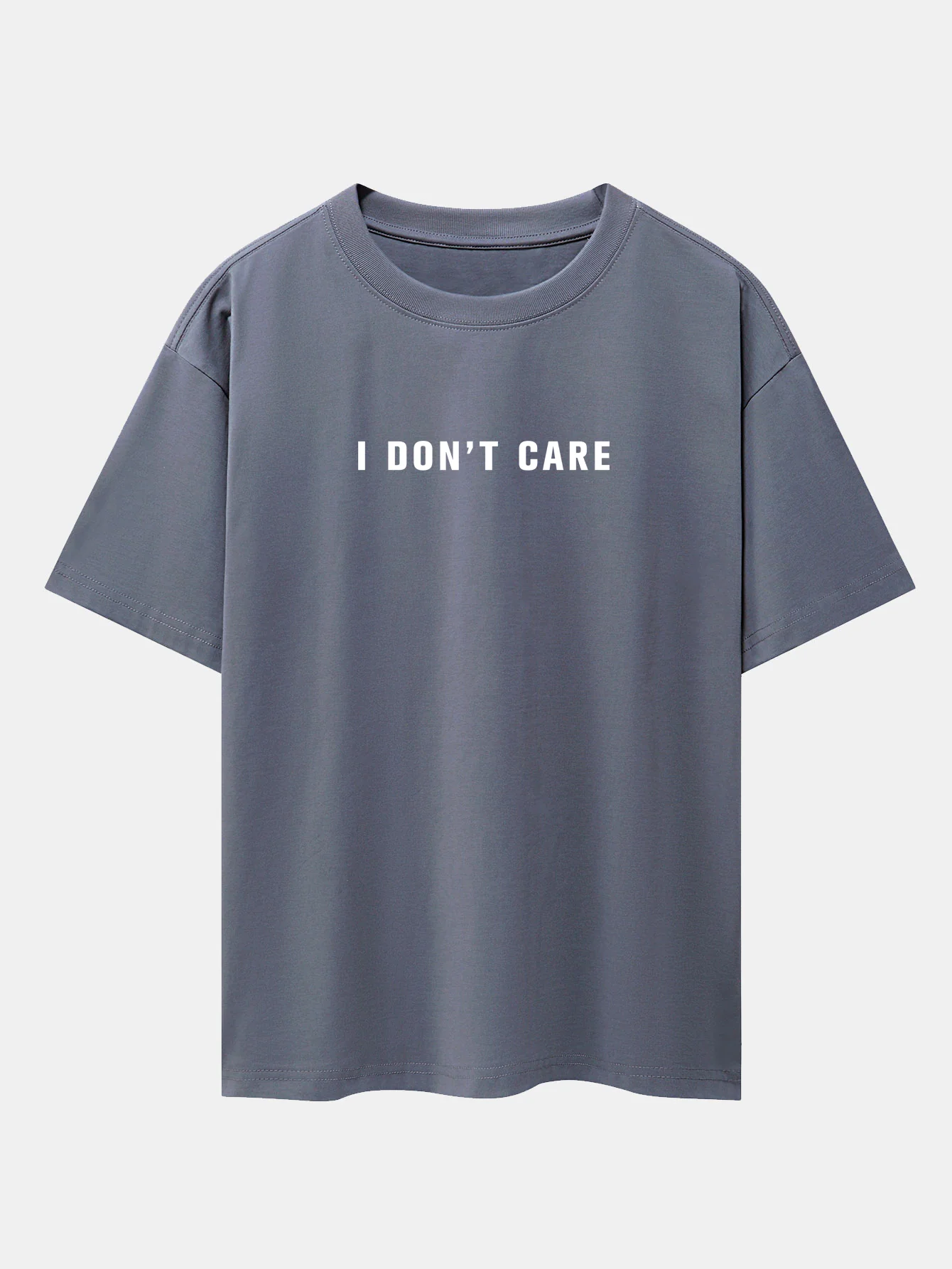 I Don't Care Print Oversize T-Shirt mit überschnittenen Schultern - Image 6