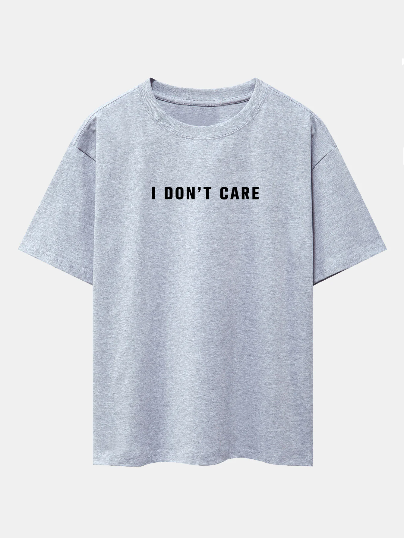 I Don't Care Print Oversize T-Shirt mit überschnittenen Schultern - Image 8