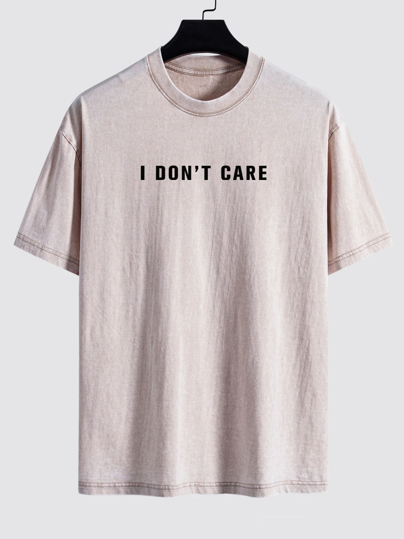 Ich kümmere mich nicht Bedrucktes Gewaschenes Abgenutztes Drop-Shoulder T-Shirt - Image 5