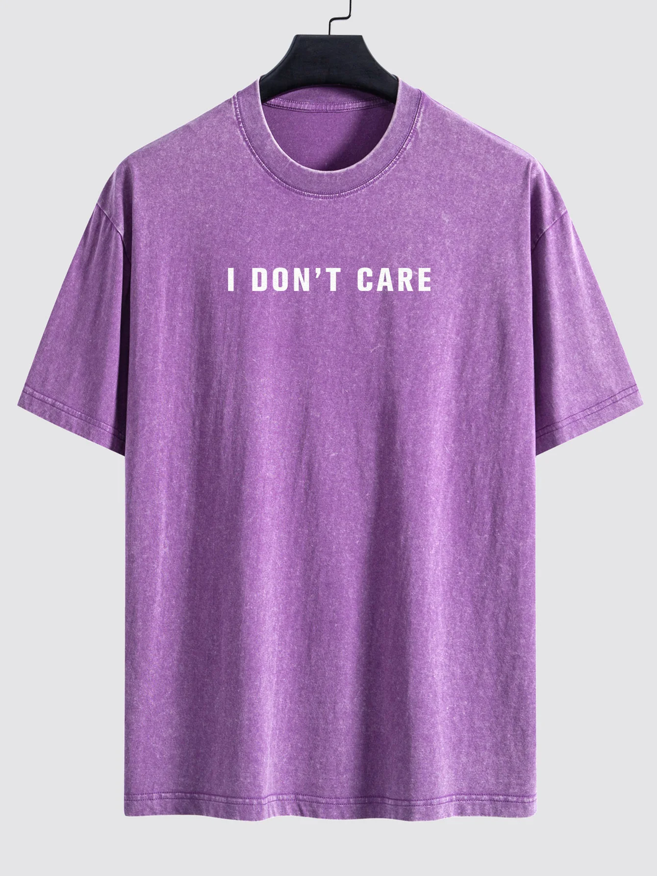 Ich kümmere mich nicht Bedrucktes Gewaschenes Abgenutztes Drop-Shoulder T-Shirt - Image 7