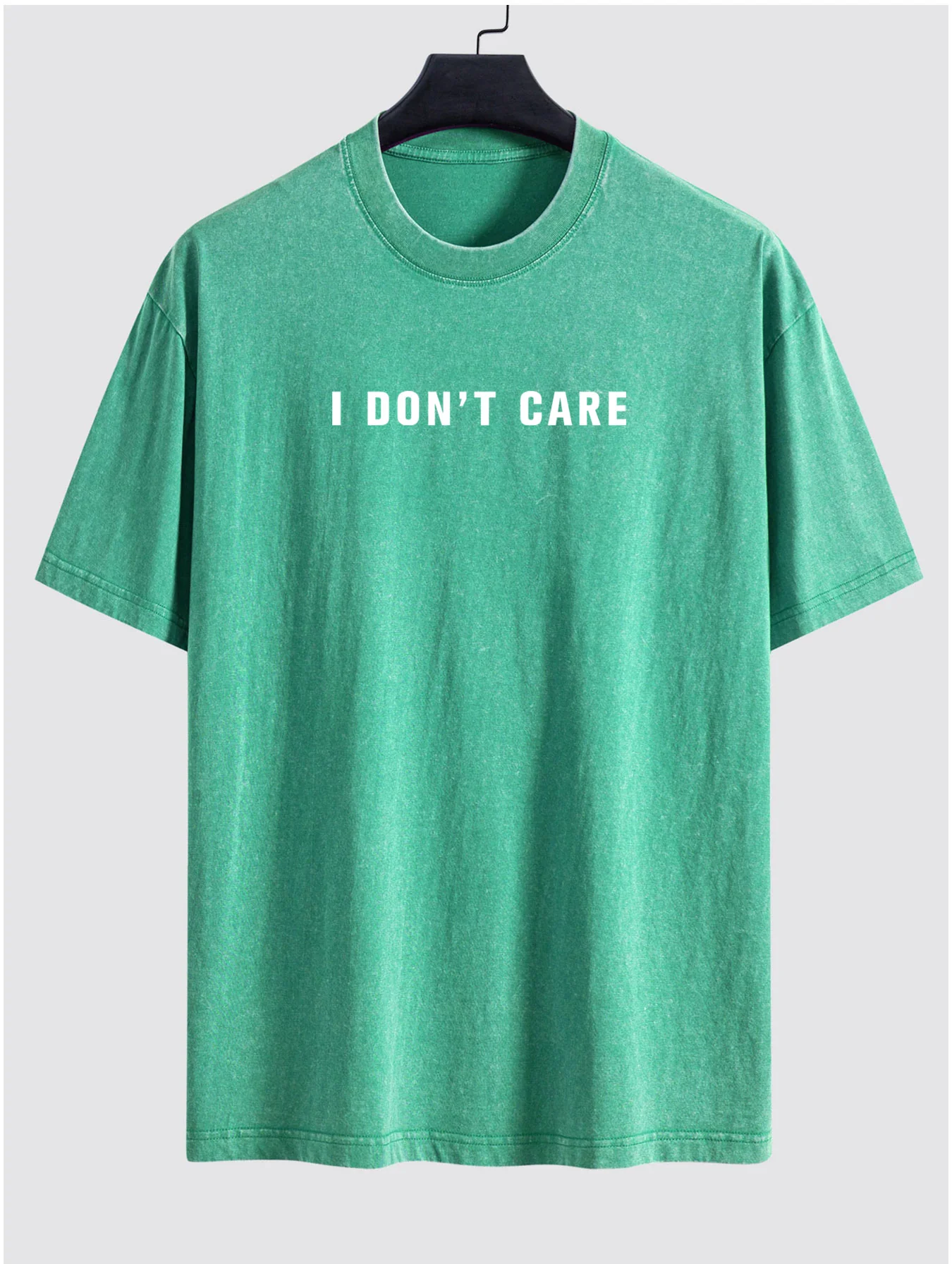 Ich kümmere mich nicht Bedrucktes Gewaschenes Abgenutztes Drop-Shoulder T-Shirt - Image 9
