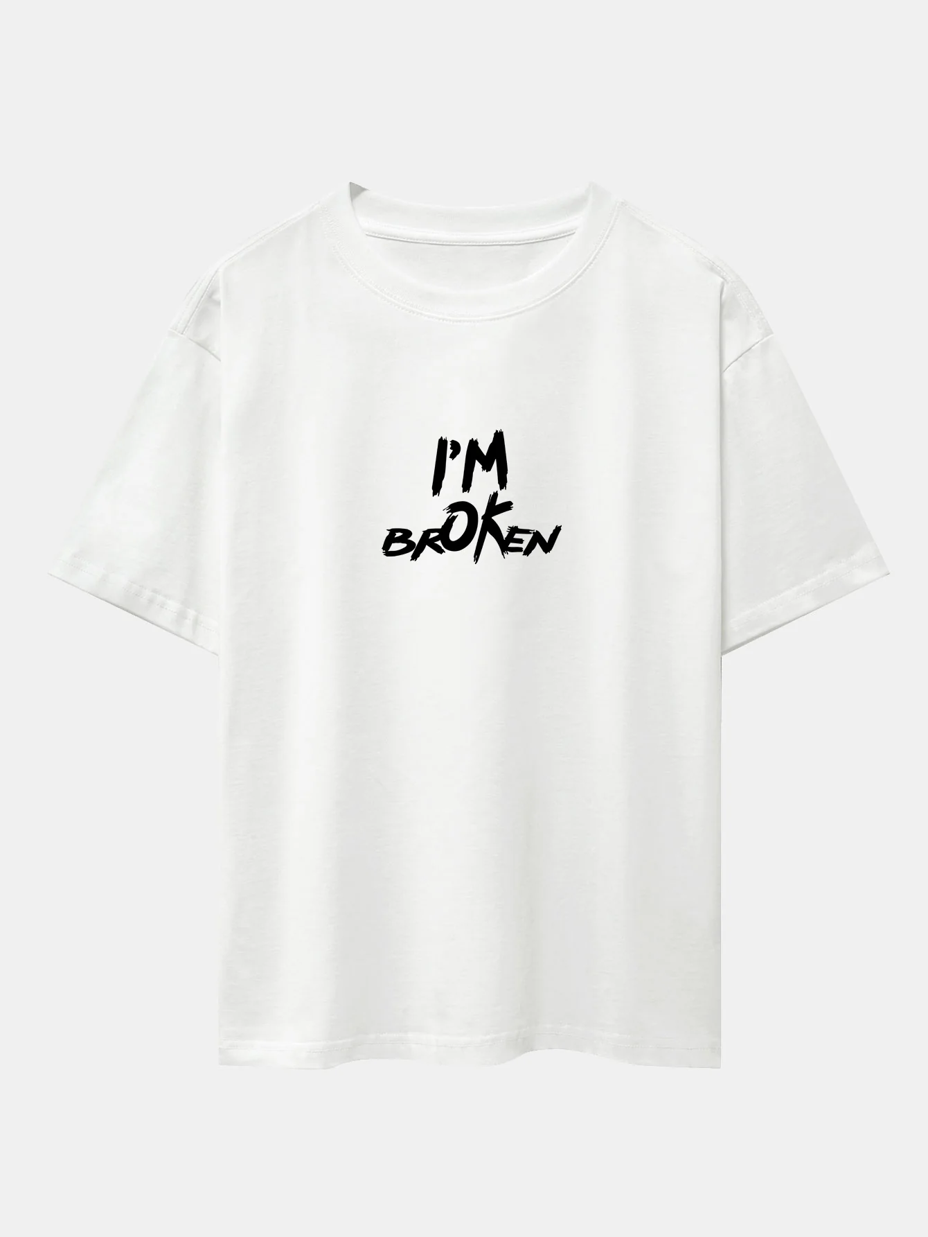 Ich bin kaputt Print Drop Shoulder Oversize T-Shirt - Image 2