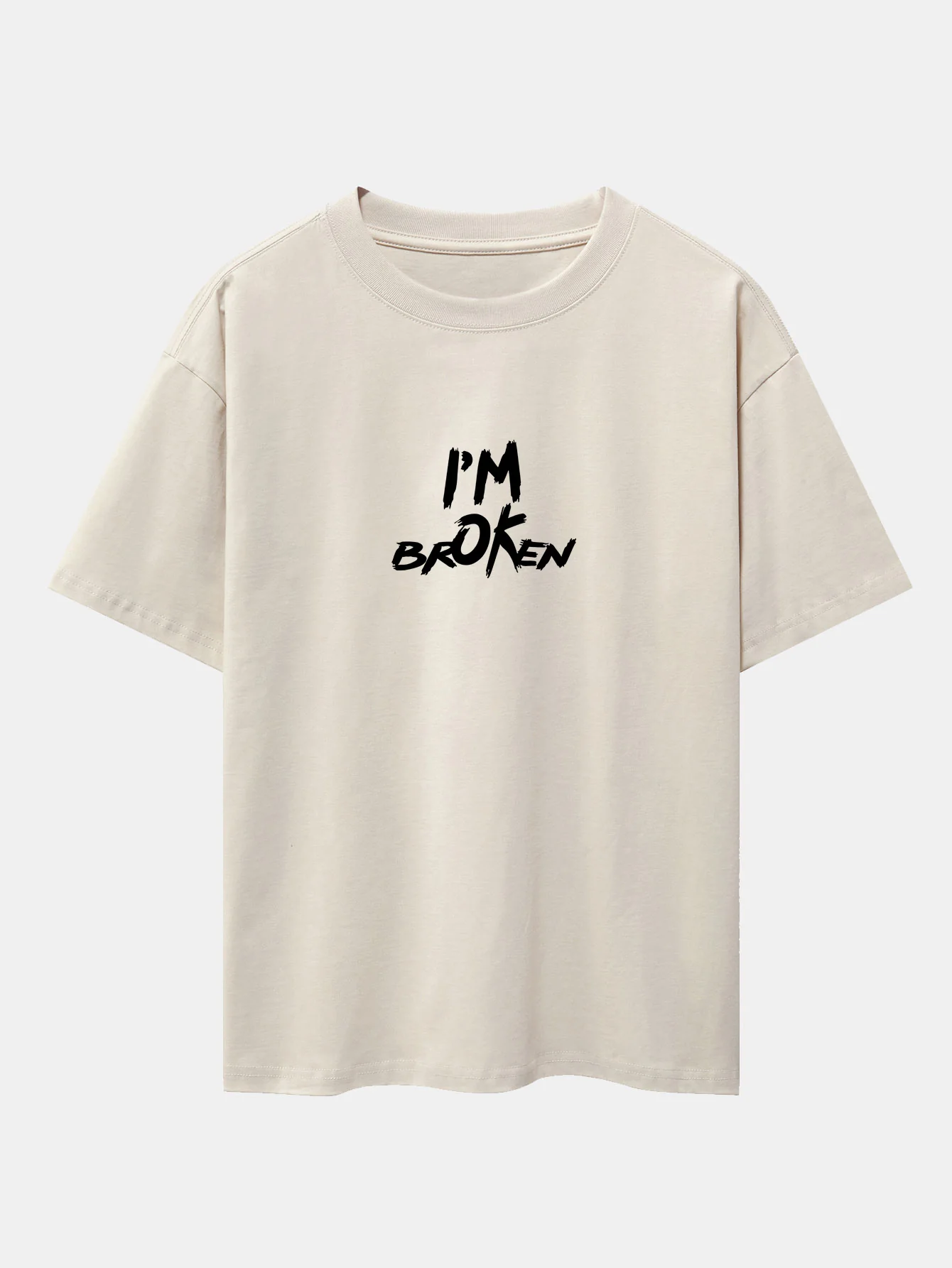 Ich bin kaputt Print Drop Shoulder Oversize T-Shirt - Image 3