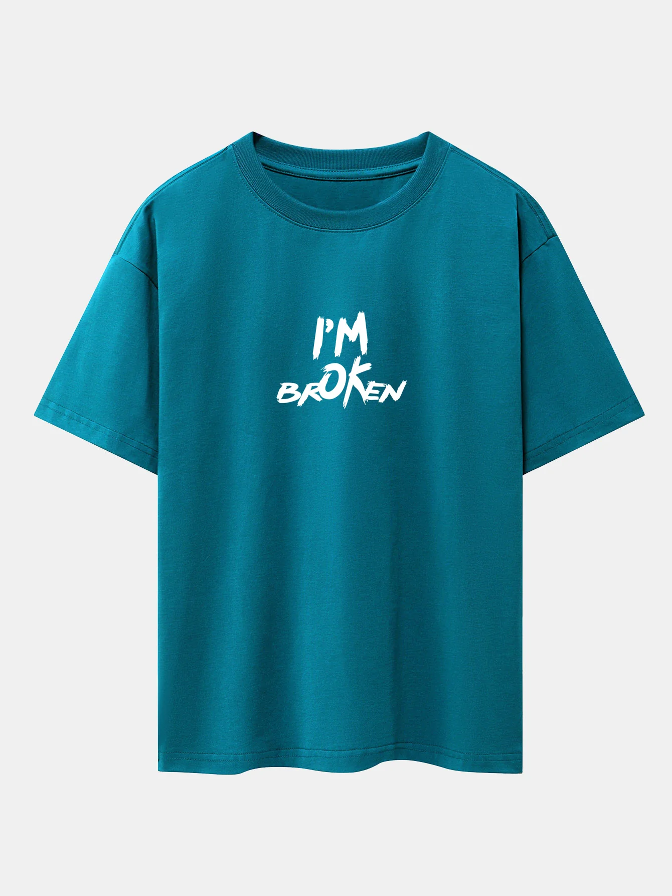 Ich bin kaputt Print Drop Shoulder Oversize T-Shirt - Image 8
