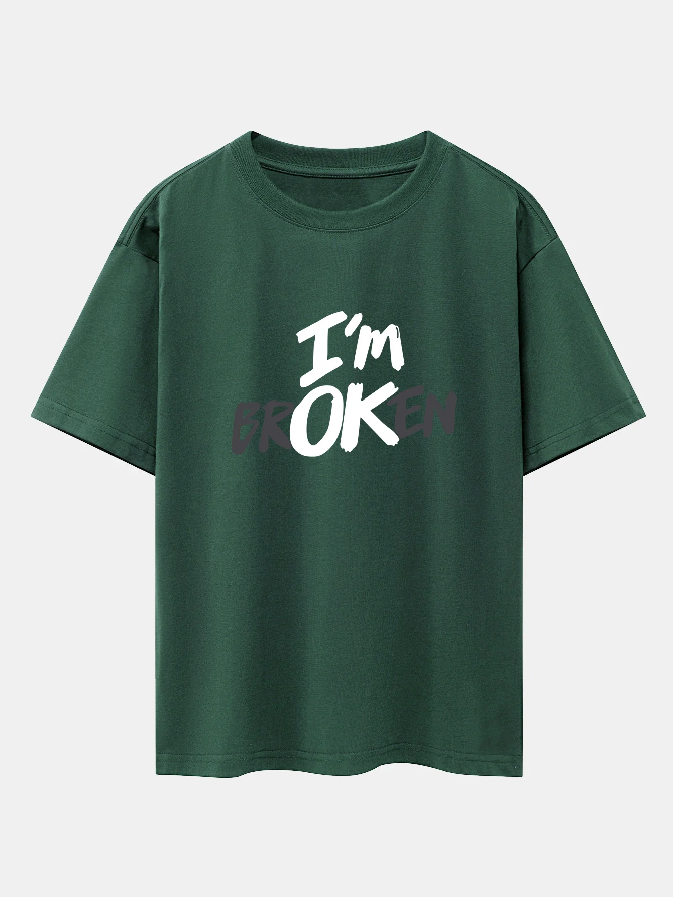 Ich bin kaputt Print Drop Shoulder Oversize T-Shirt - Image 10