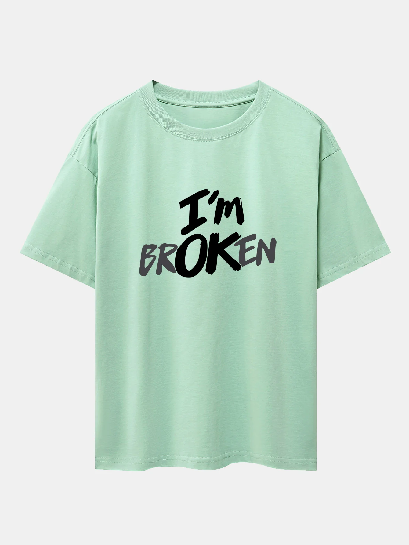 Ich bin kaputt Print Drop Shoulder Oversize T-Shirt - Image 12
