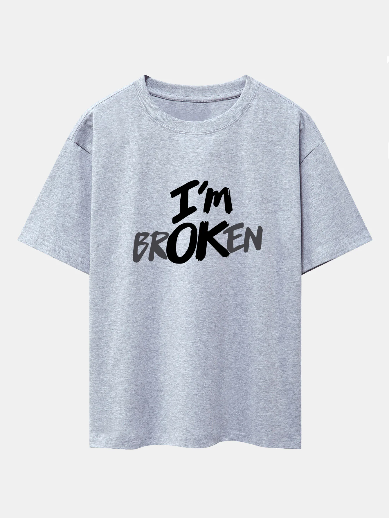 Ich bin kaputt Print Drop Shoulder Oversize T-Shirt - Image 13
