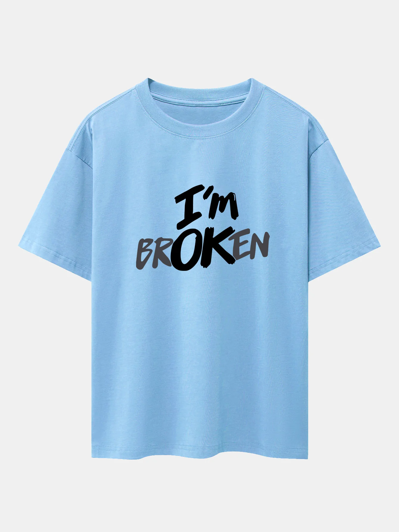 Ich bin kaputt Print Drop Shoulder Oversize T-Shirt - Image 14