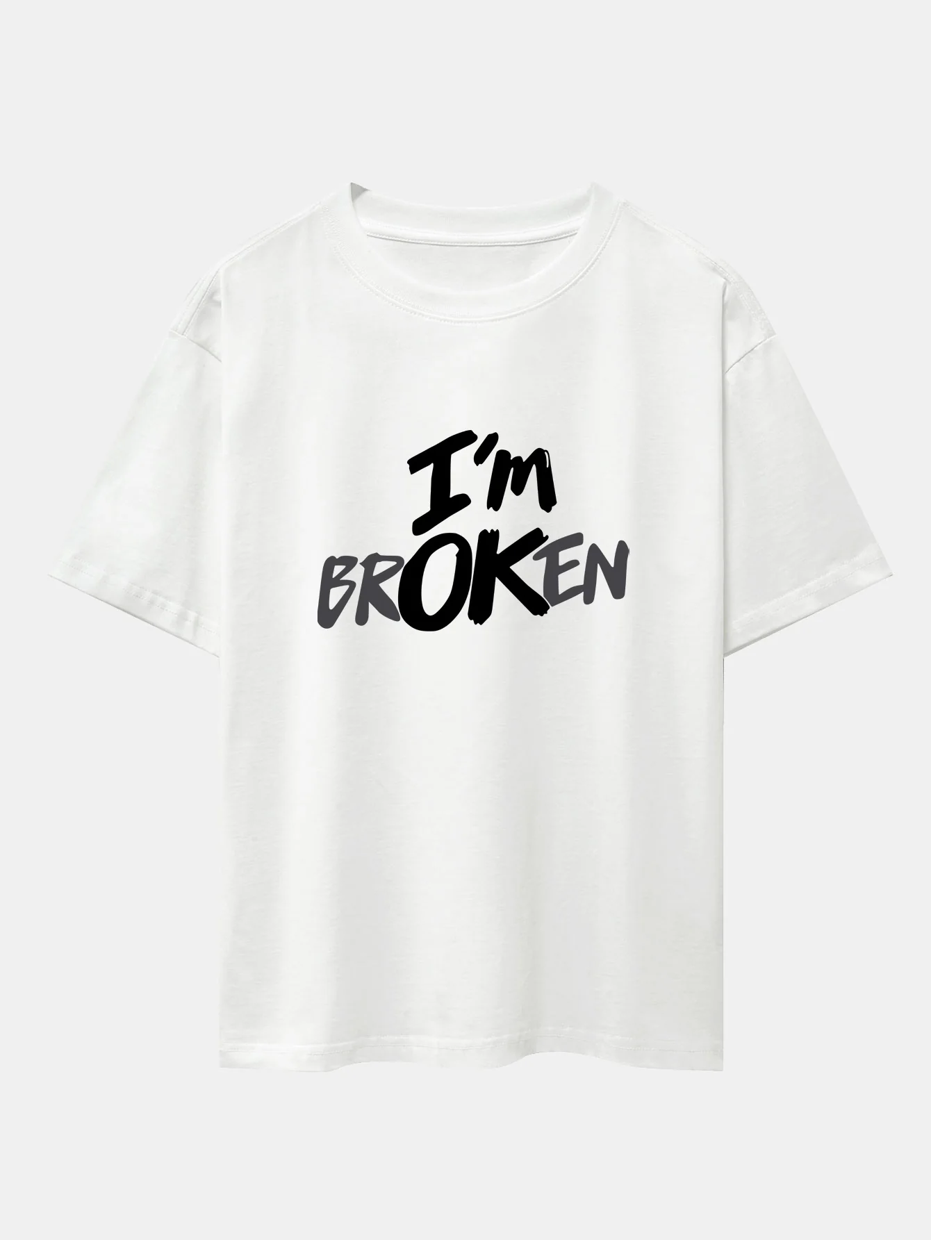 Ich bin kaputt Print Drop Shoulder Oversize T-Shirt - Image 2