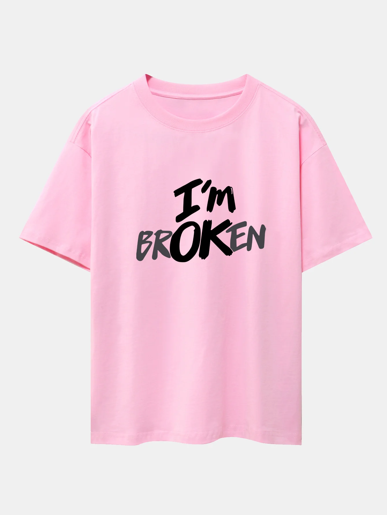 Ich bin kaputt Print Drop Shoulder Oversize T-Shirt - Image 4