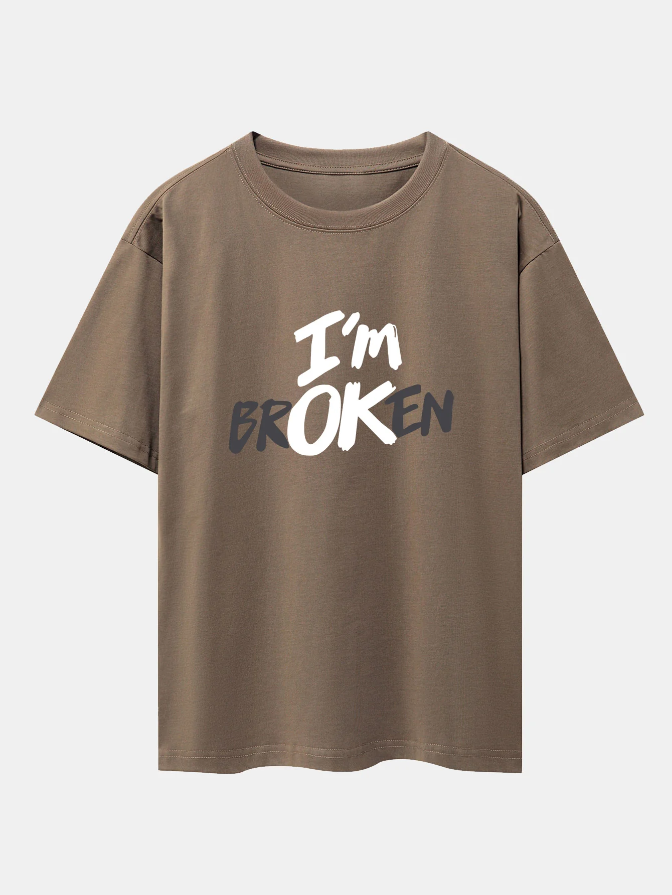 Ich bin kaputt Print Drop Shoulder Oversize T-Shirt - Image 5