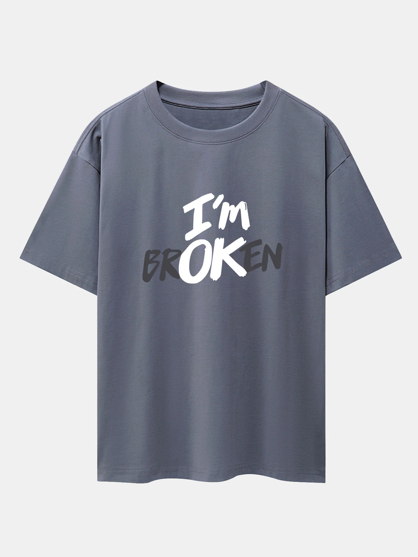 Ich bin kaputt Print Drop Shoulder Oversize T-Shirt - Image 6