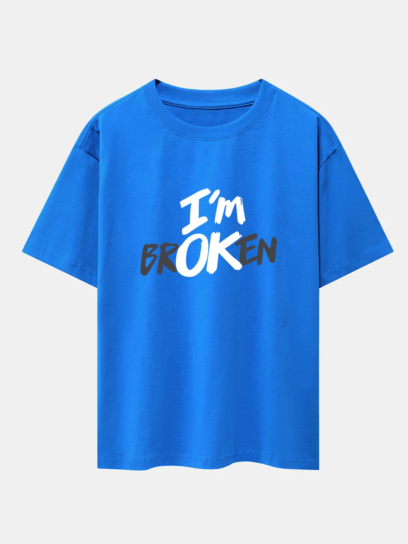 Ich bin kaputt Print Drop Shoulder Oversize T-Shirt - Image 7