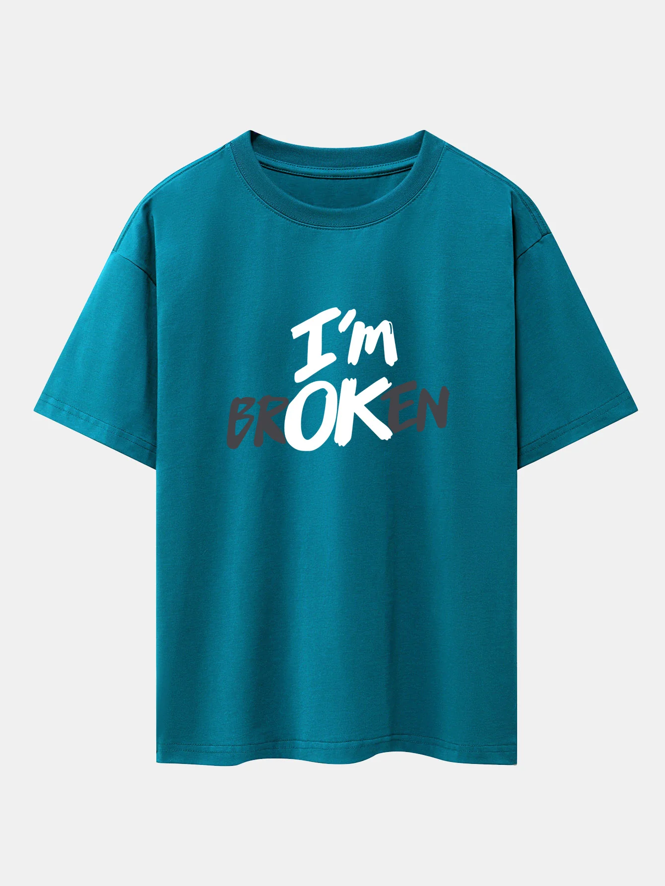 Ich bin kaputt Print Drop Shoulder Oversize T-Shirt - Image 8
