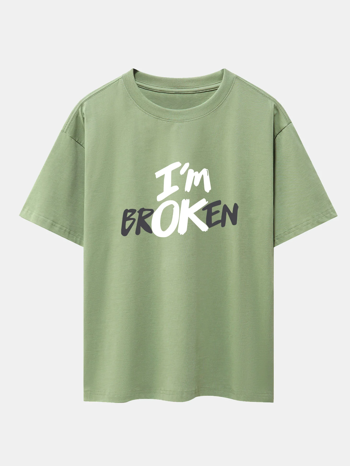 Ich bin kaputt Print Drop Shoulder Oversize T-Shirt - Image 9