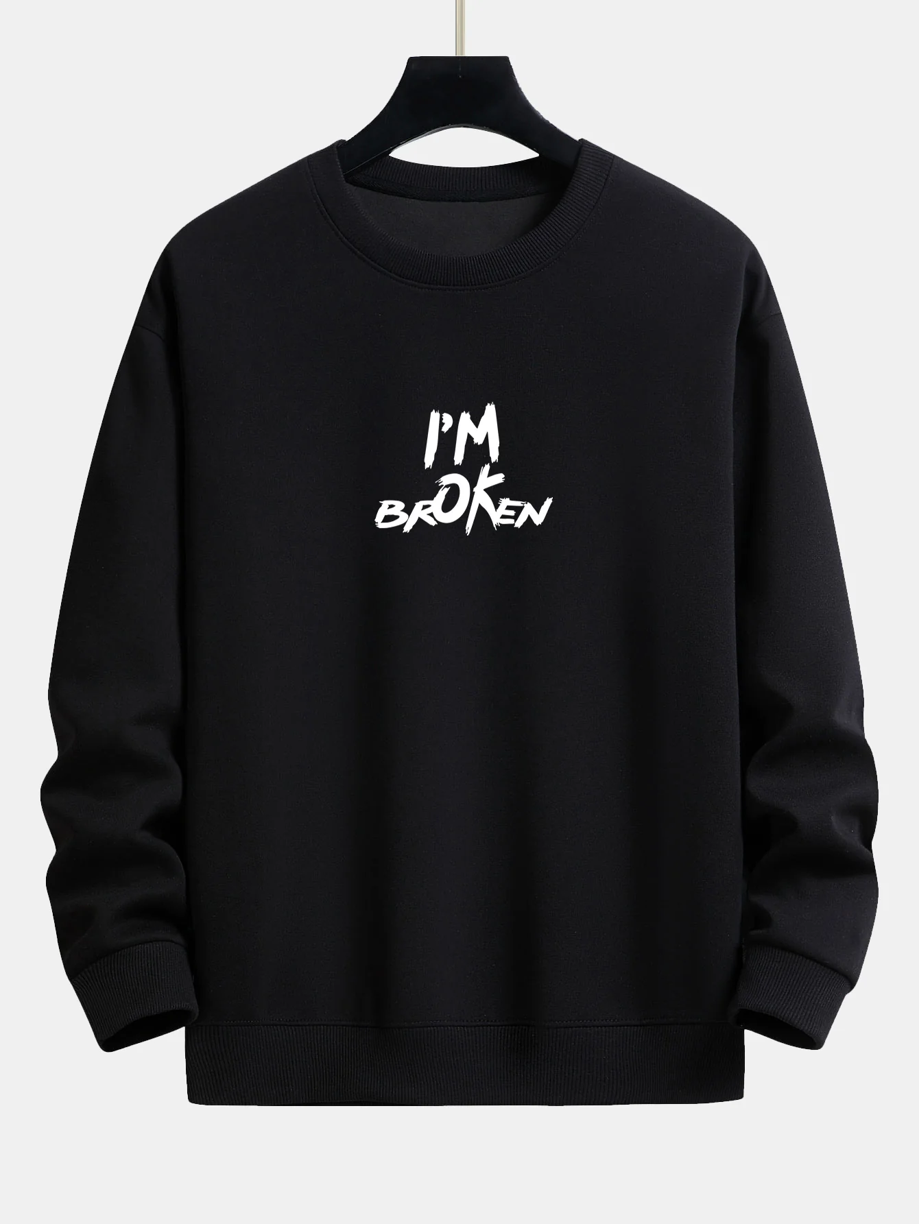 Ich bin gebrochen Front- und Rückendruck Relaxed Fit Sweatshirt - Image 3