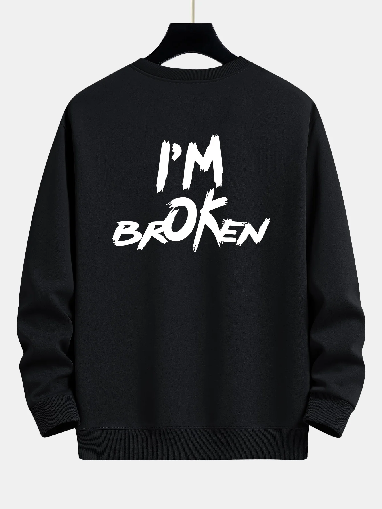 Ich bin gebrochen Front- und Rückendruck Relaxed Fit Sweatshirt - Image 4