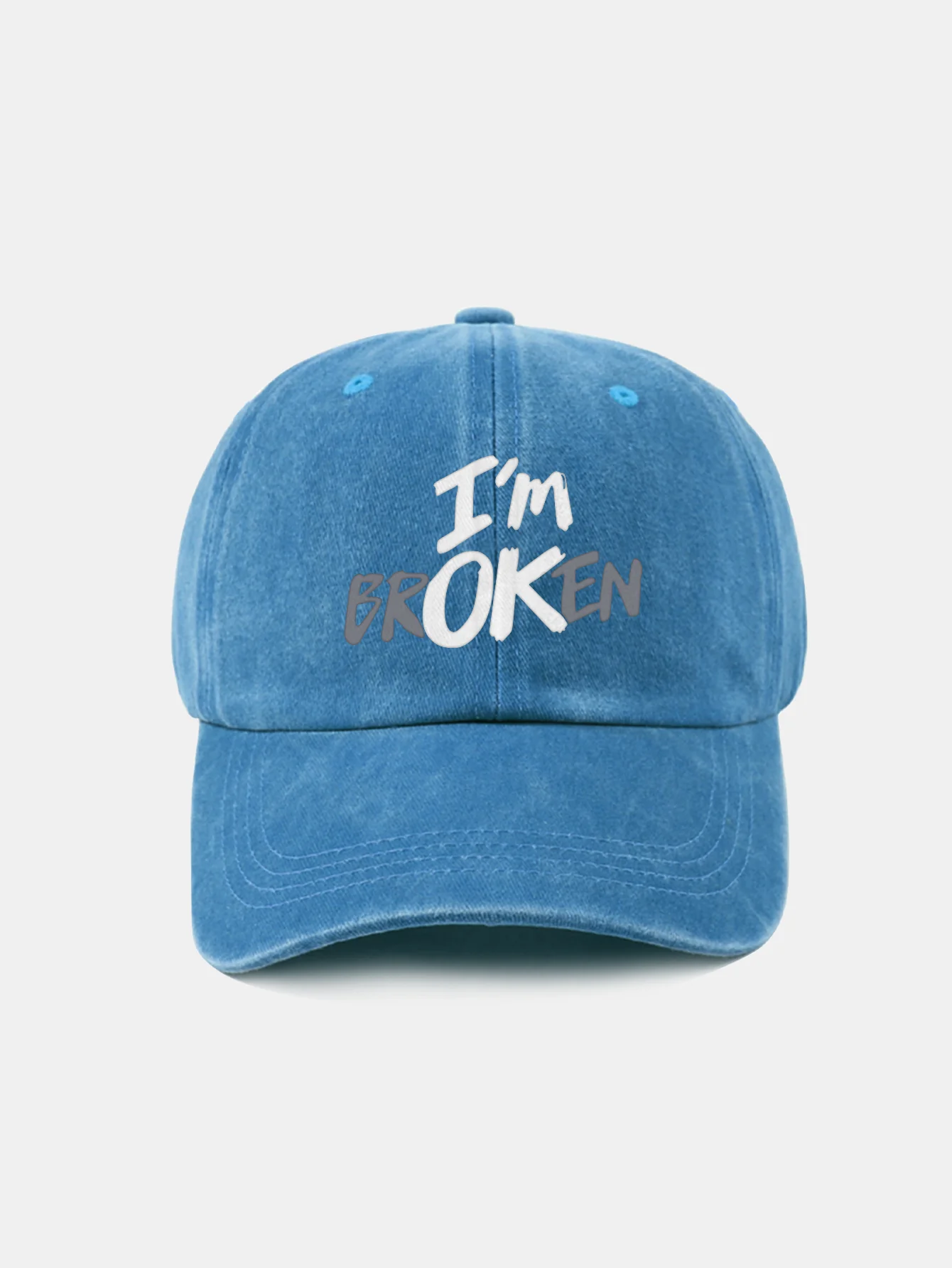Ich bin kaputt bedruckte gewaschene Baseballkappe - Image 6