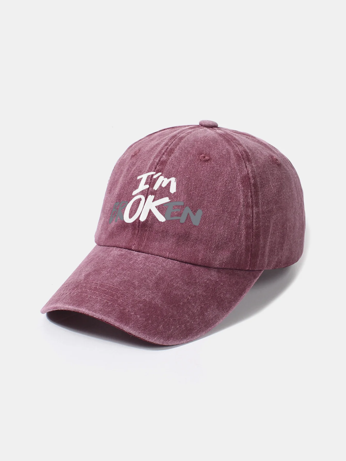 Ich bin kaputt bedruckte gewaschene Baseballkappe - Image 9