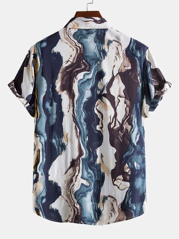 Tinte Abstrakt Druck Hemd - Image 2
