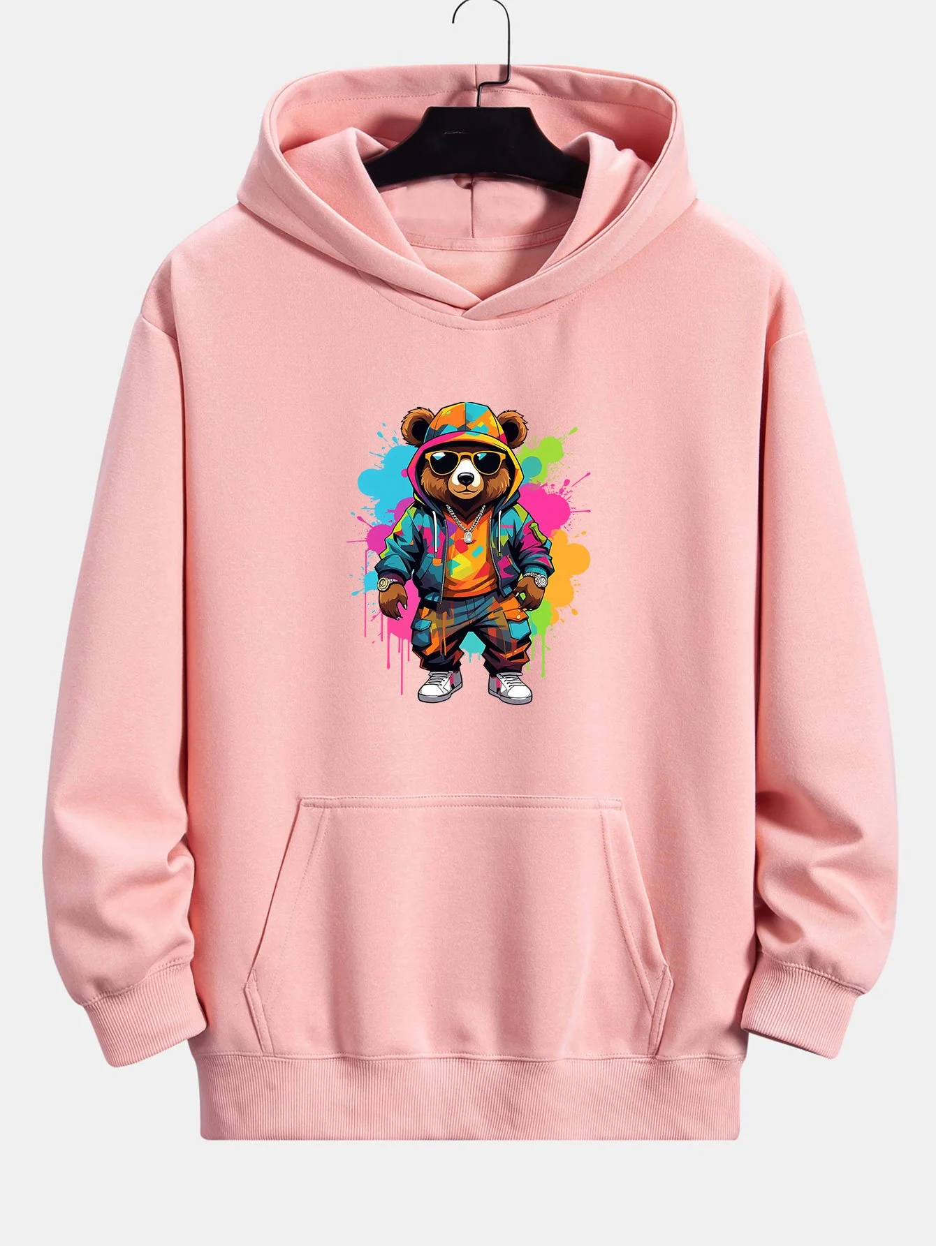 Ink Bear Print Relax Fit Hoodie - Image 6