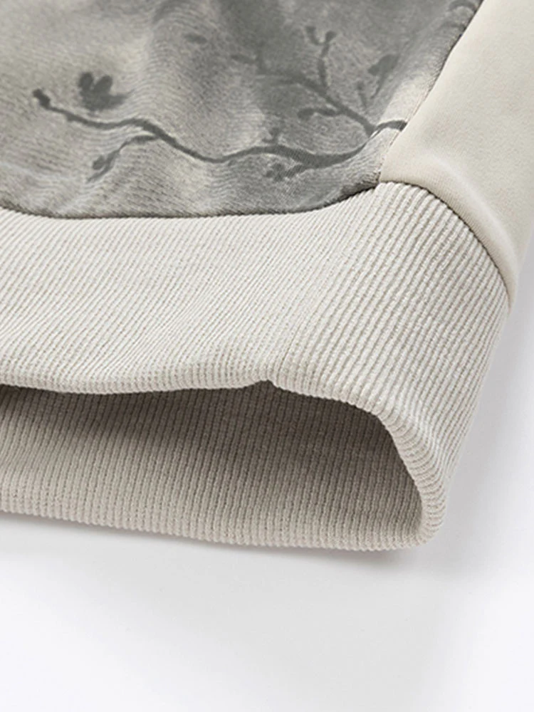 Sweatshirt mit Rundhalsausschnitt und Landschafts-Tinten-Druck - Image 7