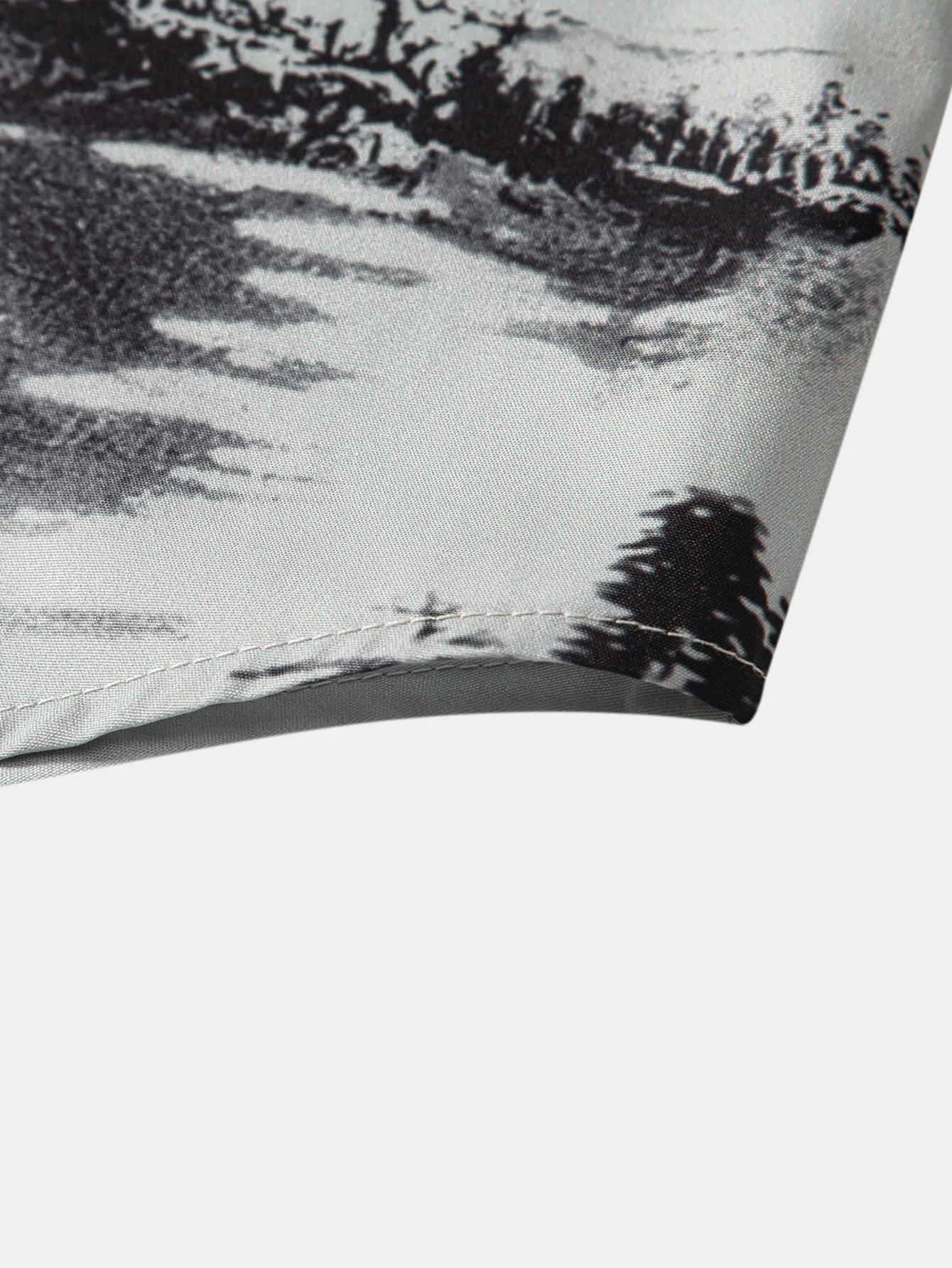 Ink Mountain And River Shirt & Herren Mid-Length Badeshorts mit Kordelzug - Image 9