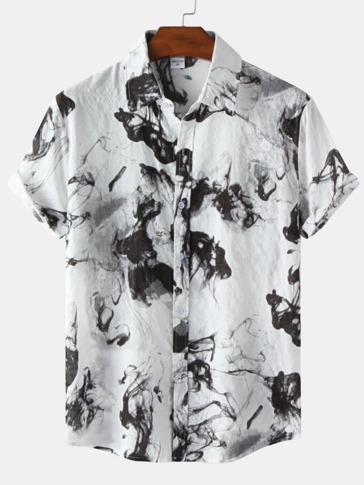 T-Shirts mit Tinte-Malerei und kurzen Ärmeln - Image 3