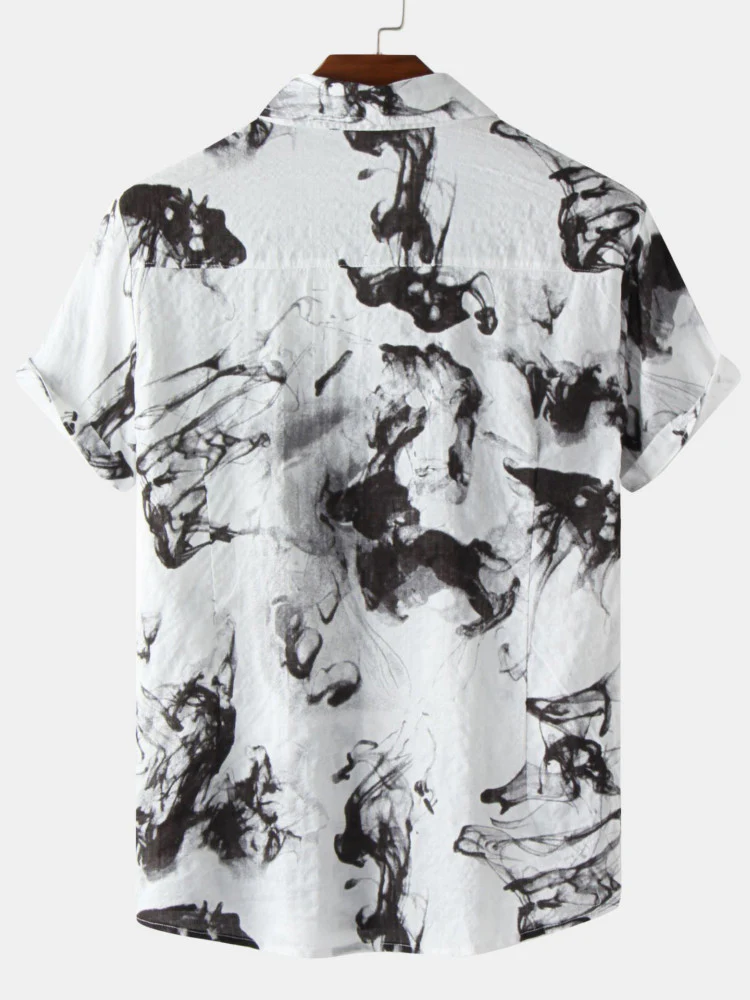 T-Shirts mit Tinte-Malerei und kurzen Ärmeln - Image 4