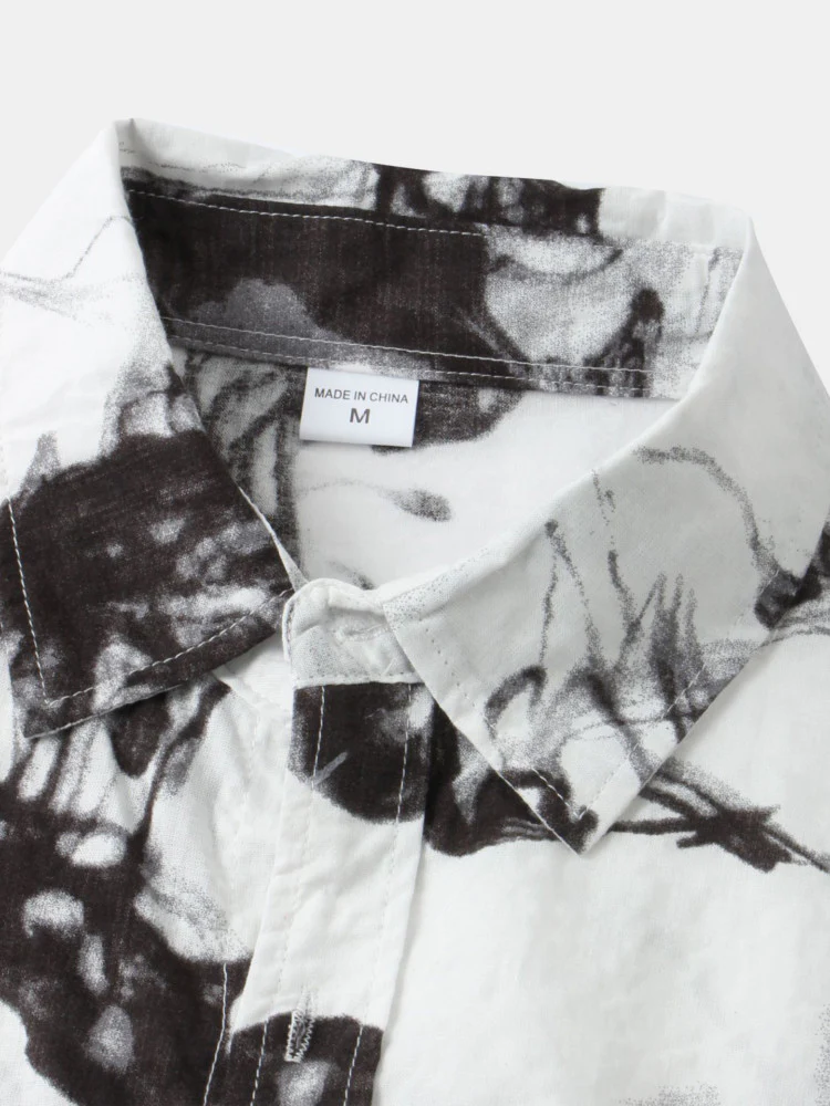 T-Shirts mit Tinte-Malerei und kurzen Ärmeln - Image 5