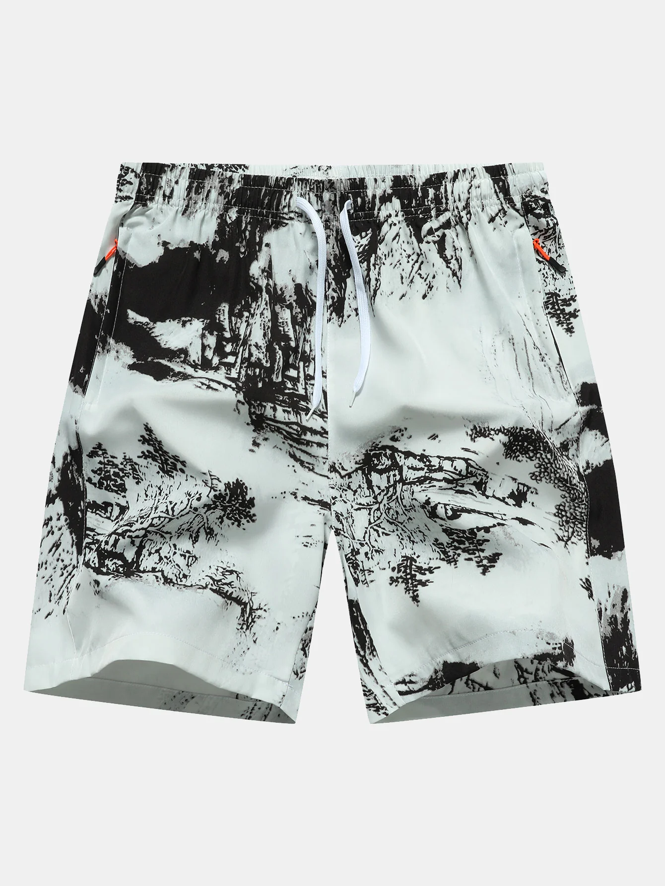 Tintenprint Reißverschluss Taschen Shorts - Image 2