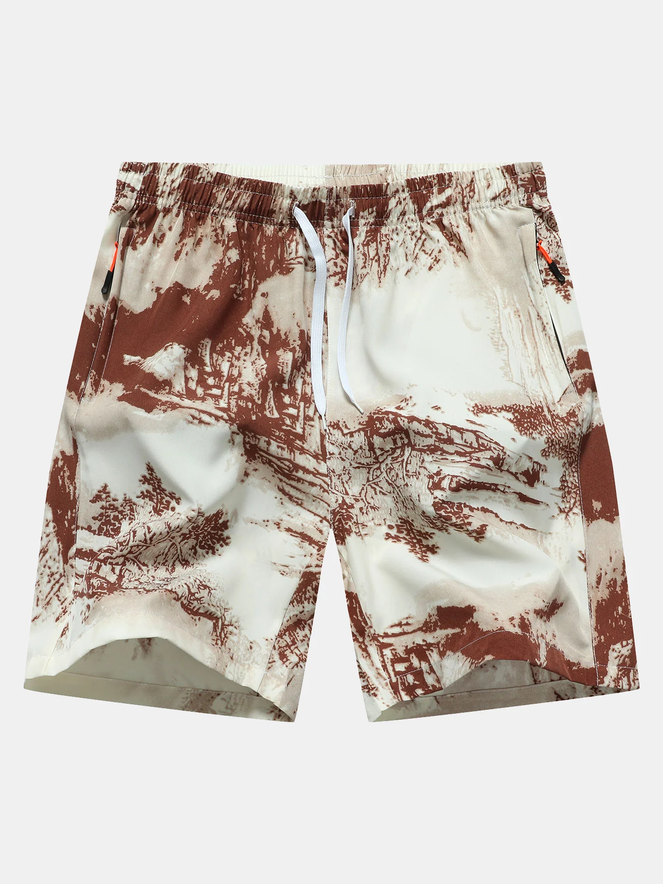 Tintenprint Reißverschluss Taschen Shorts - Image 4