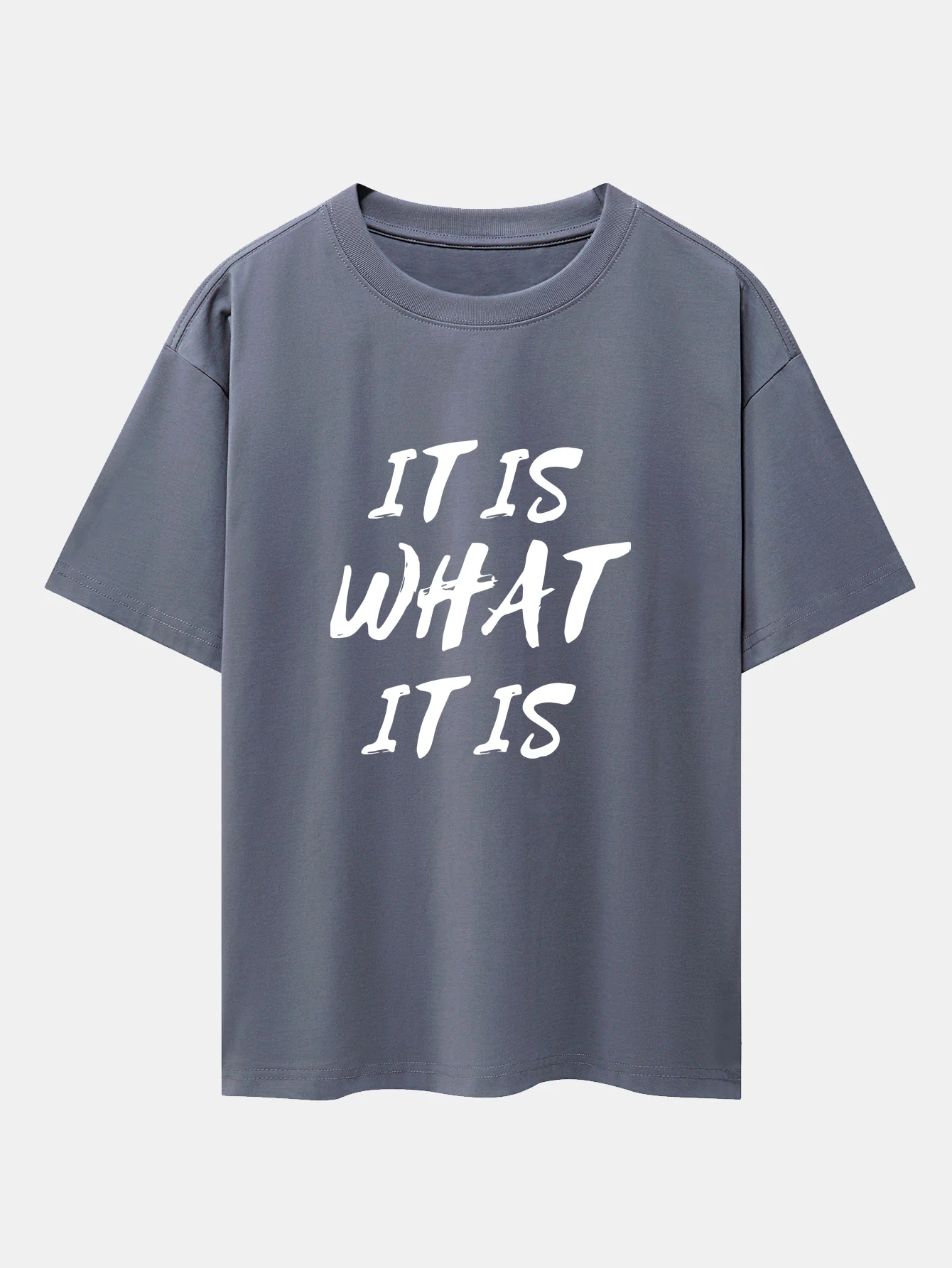 It Is What It Is Print Drop Shoulder Oversize T-Shirt - Image 10