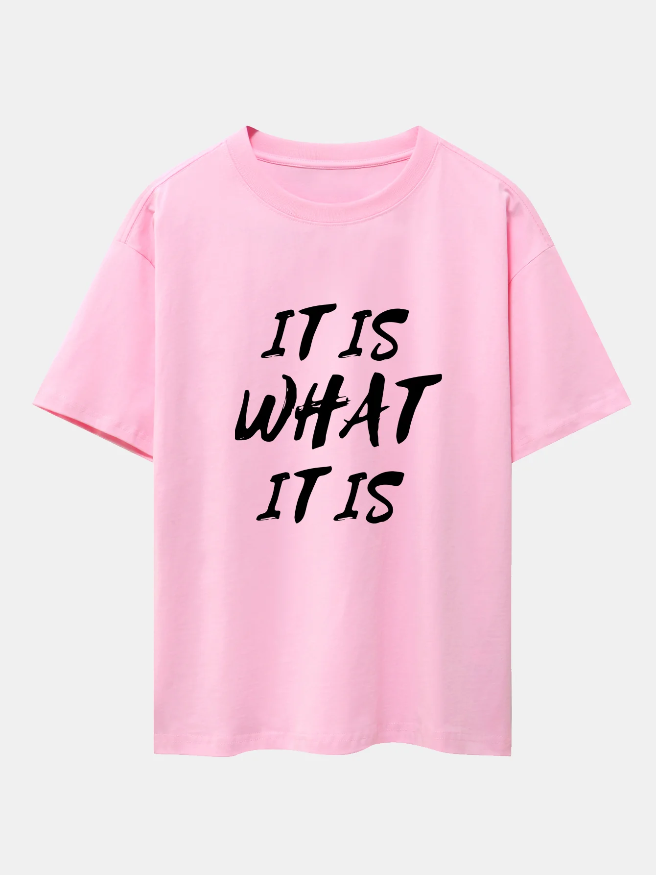 It Is What It Is Print Drop Shoulder Oversize T-Shirt - Image 12