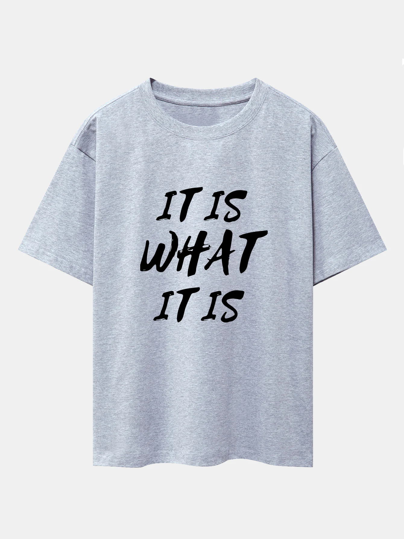 It Is What It Is Print Drop Shoulder Oversize T-Shirt - Image 13