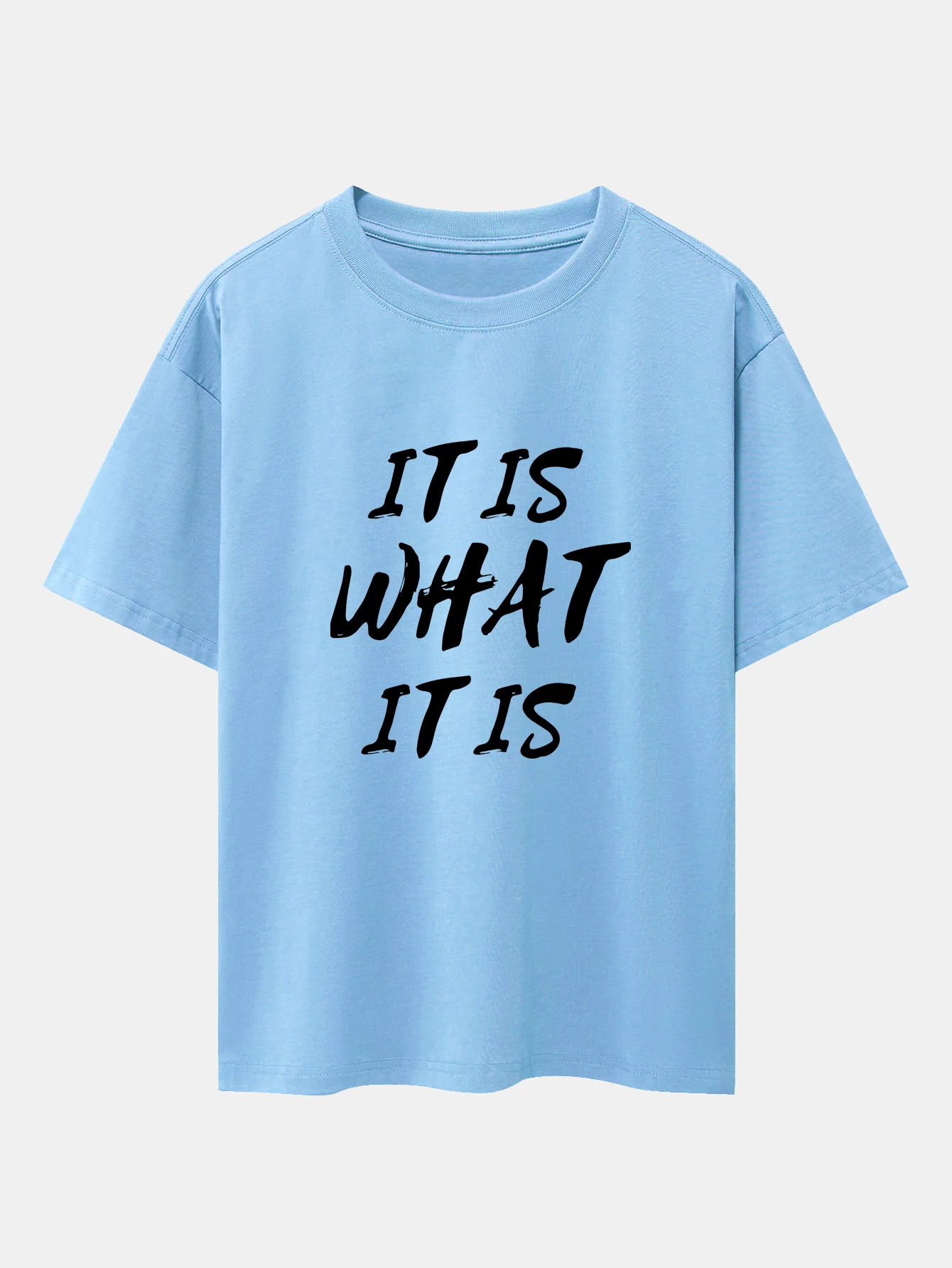 It Is What It Is Print Drop Shoulder Oversize T-Shirt - Image 14