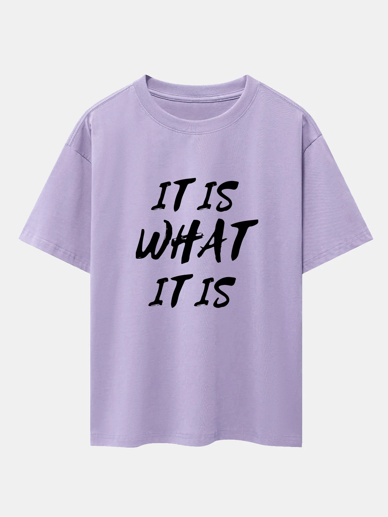 It Is What It Is Print Drop Shoulder Oversize T-Shirt - Image 15
