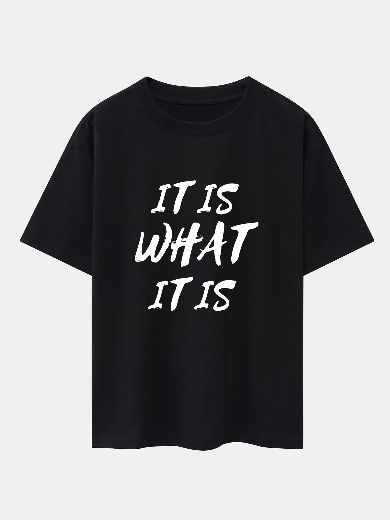 It Is What It Is Print Drop Shoulder Oversize T-Shirt - Image 2
