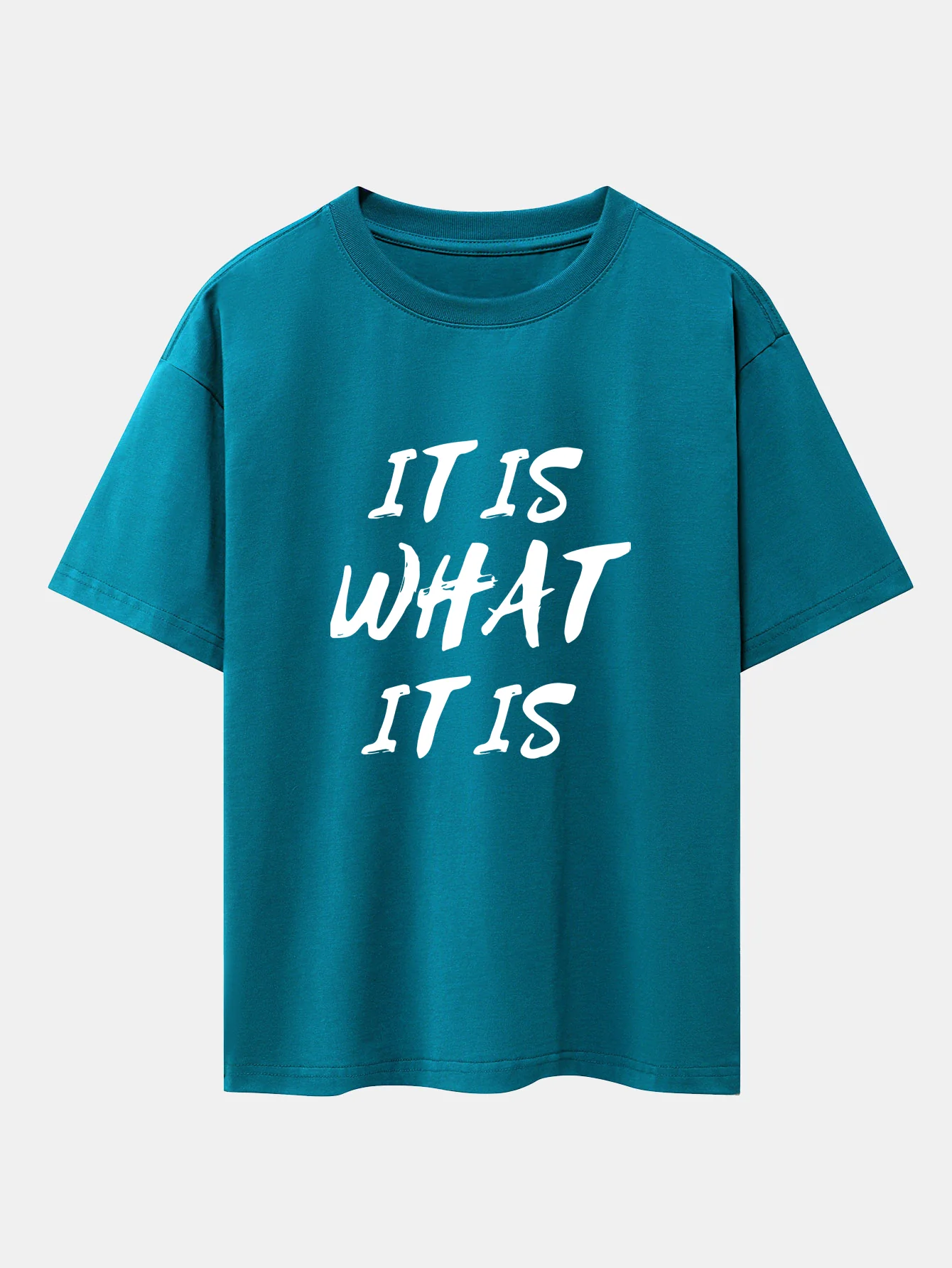 It Is What It Is Print Drop Shoulder Oversize T-Shirt - Image 3