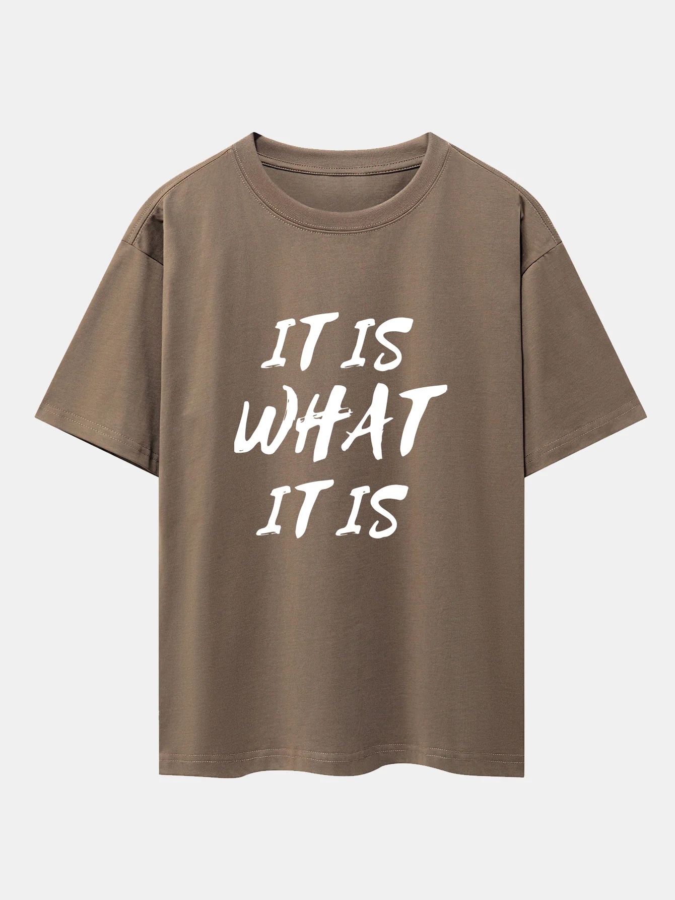 It Is What It Is Print Drop Shoulder Oversize T-Shirt - Image 4
