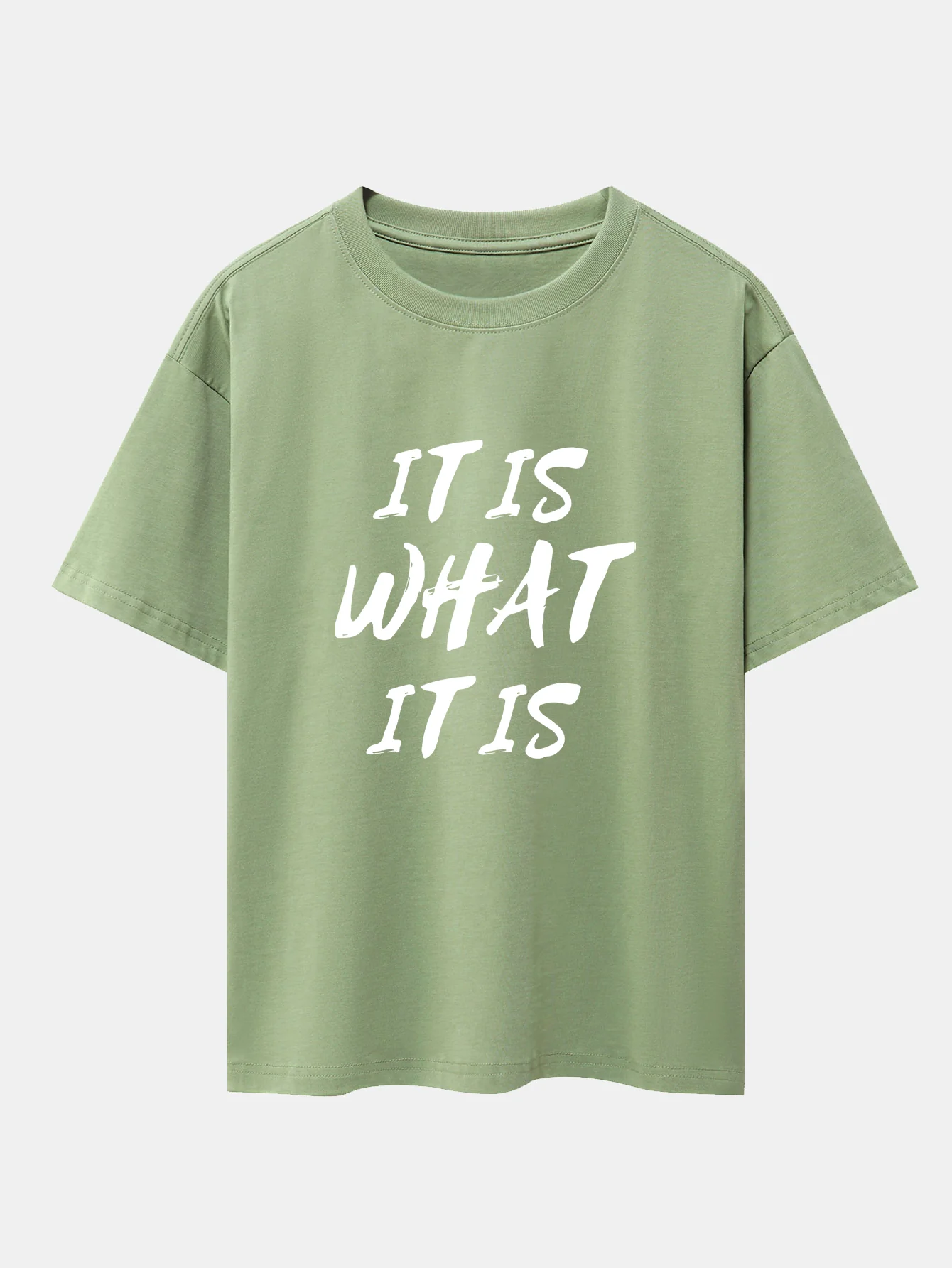 It Is What It Is Print Drop Shoulder Oversize T-Shirt - Image 6