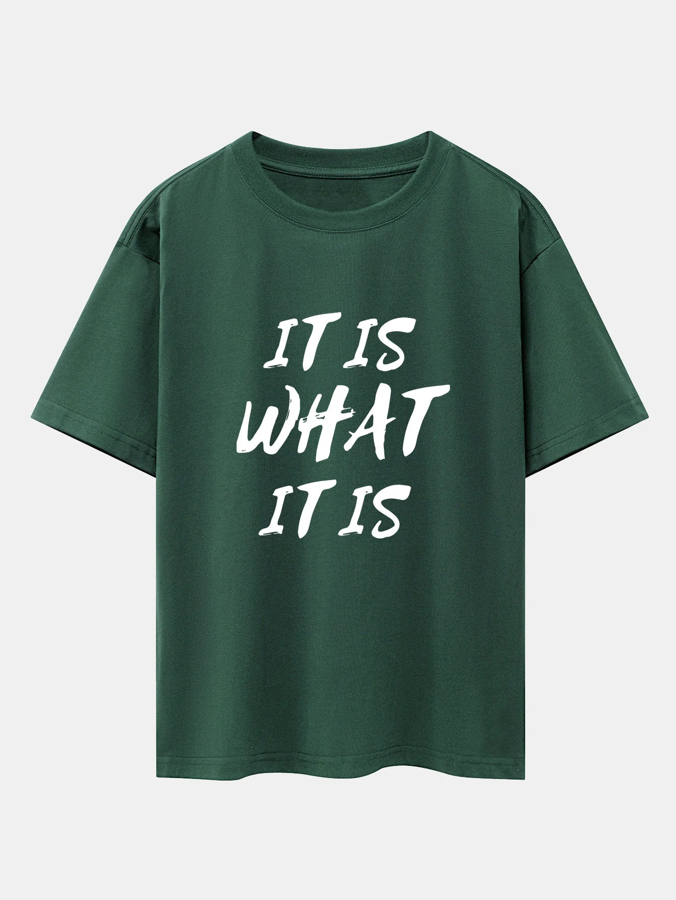 It Is What It Is Print Drop Shoulder Oversize T-Shirt - Image 7