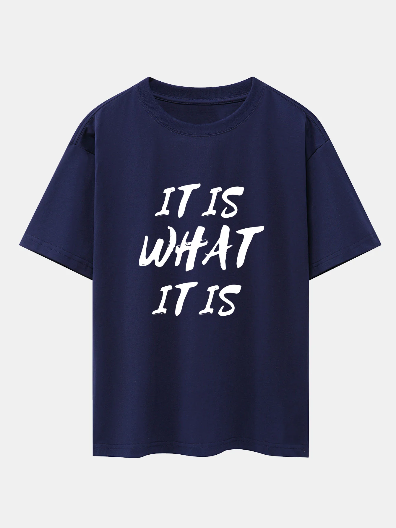 It Is What It Is Print Drop Shoulder Oversize T-Shirt - Image 8