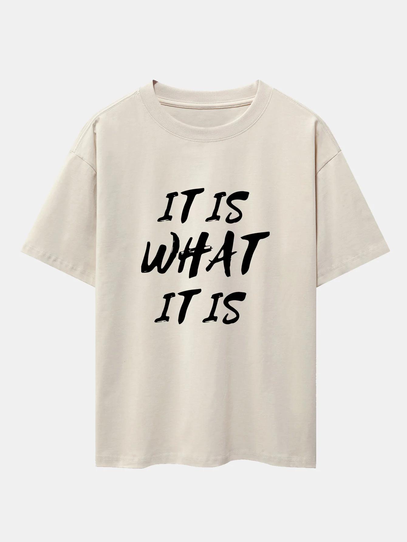 It Is What It Is Print Drop Shoulder Oversize T-Shirt - Image 9