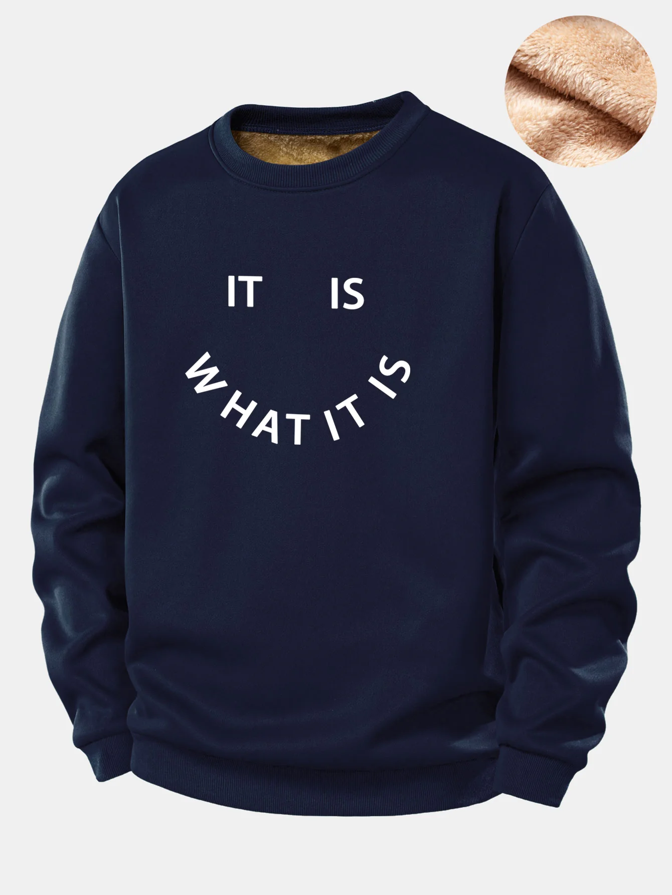 It Is What It Is Print Teddy Fleece Lined Sweatshirt - Image 3