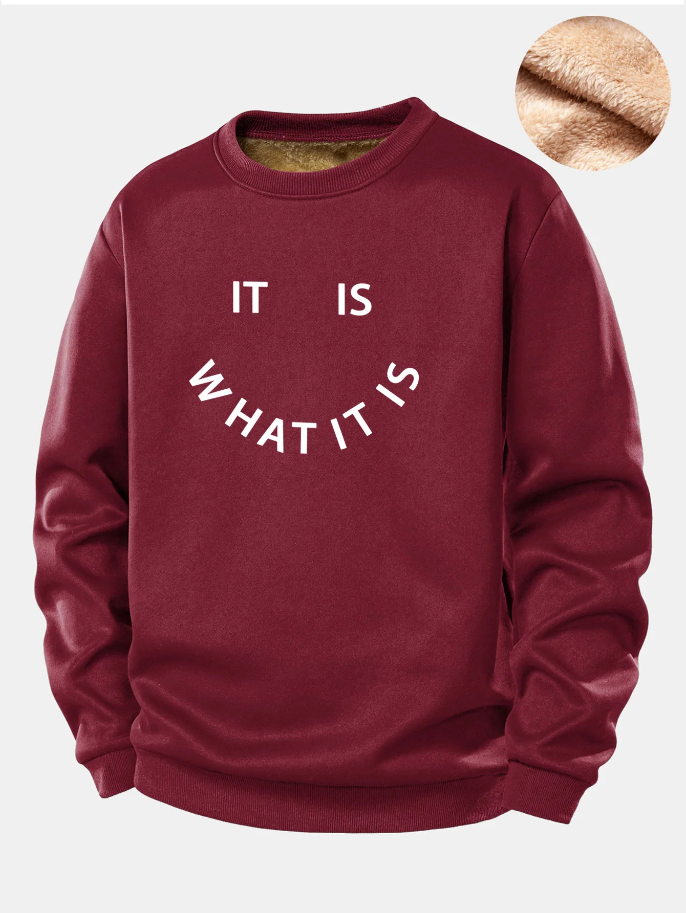 It Is What It Is Print Teddy Fleece Lined Sweatshirt - Image 4
