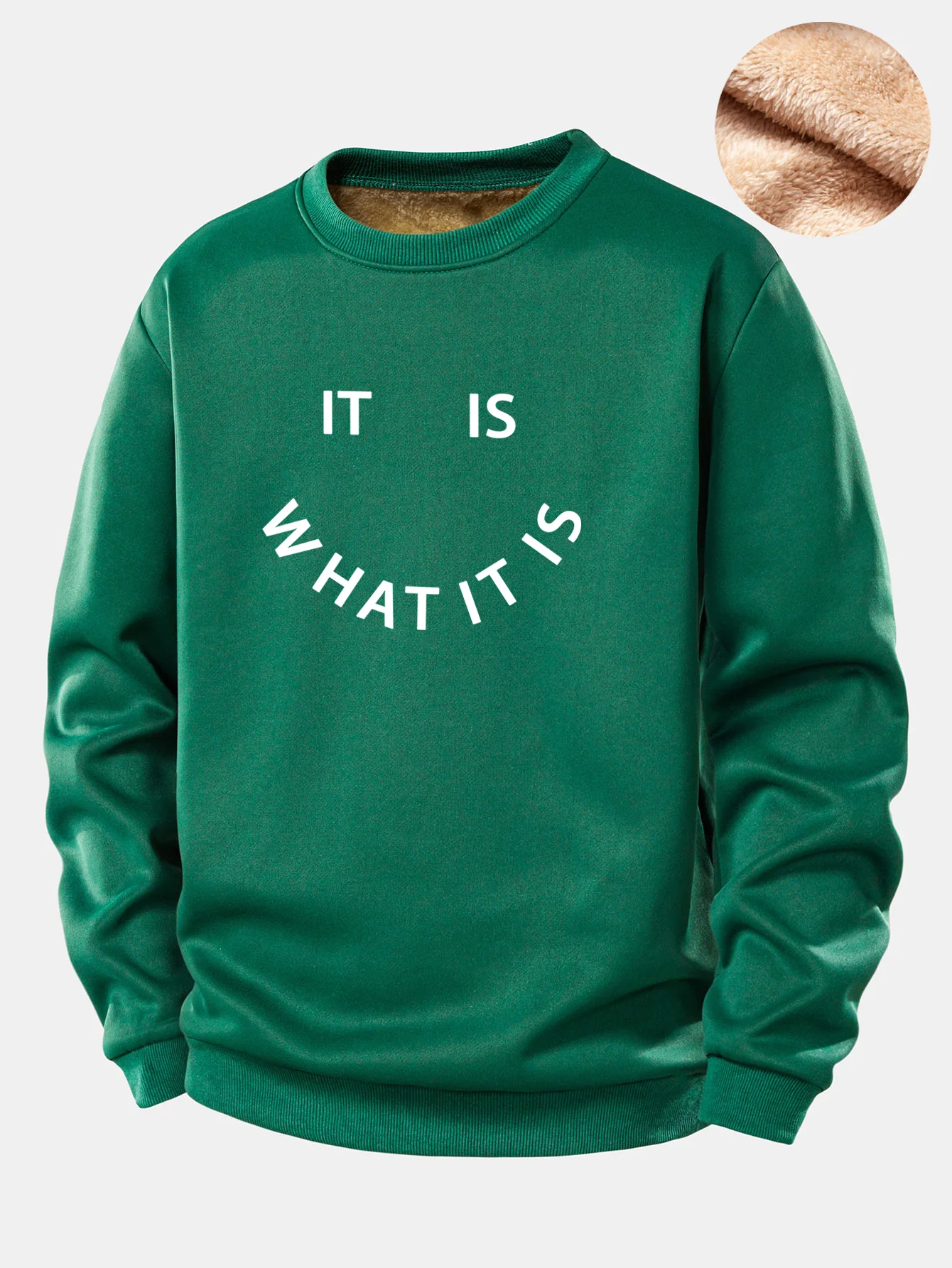 It Is What It Is Print Teddy Fleece Lined Sweatshirt - Image 6