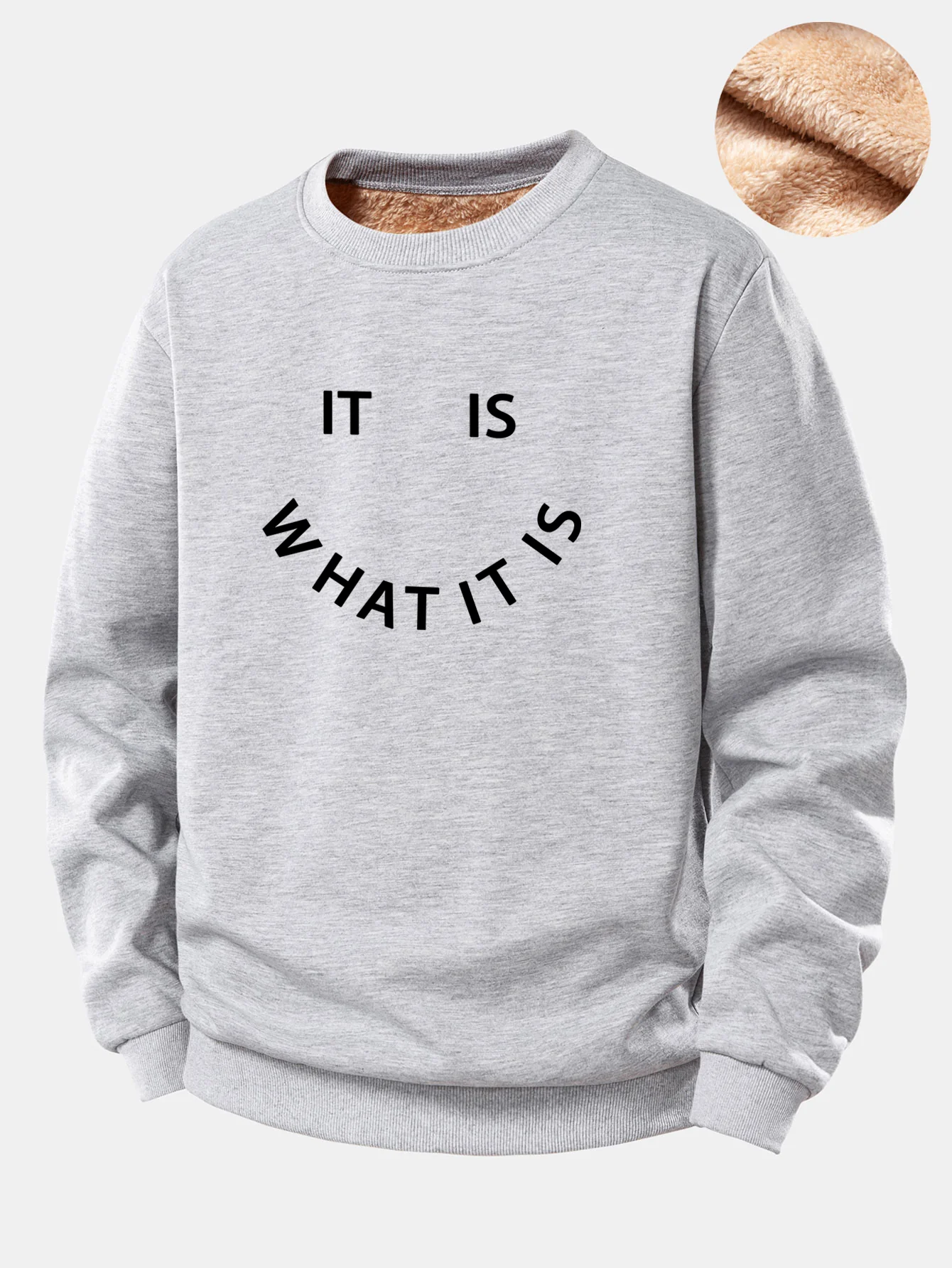 It Is What It Is Print Teddy Fleece Lined Sweatshirt - Image 7