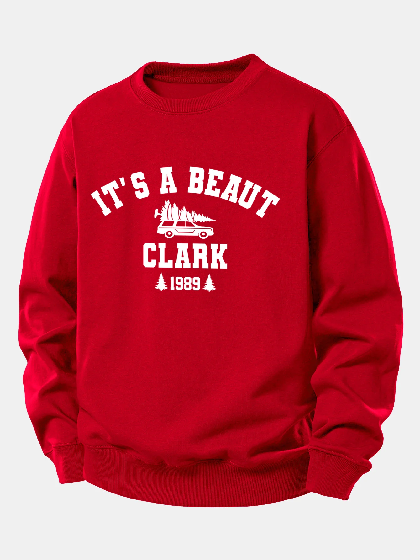 It's a Beaut Clark Christmas Tree Car Print Relax Fit Sweatshirt - Image 10