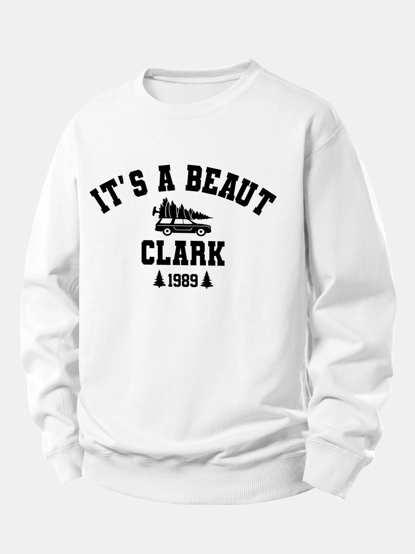 It's a Beaut Clark Christmas Tree Car Print Relax Fit Sweatshirt - Image 2